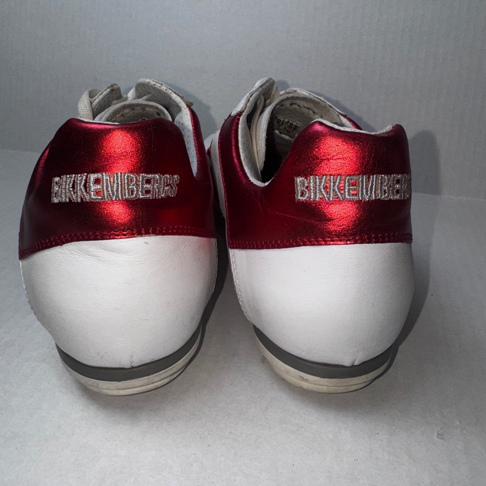 Bikkembergs Soccer Sneakers‎ Womens 39 White Metallic Red Logo BKE10330 Designer - Picture 5 of 8